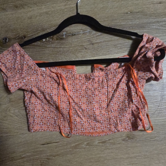 FP Movement by Free People Red Patterned Crop Top - Picture 6 of 6